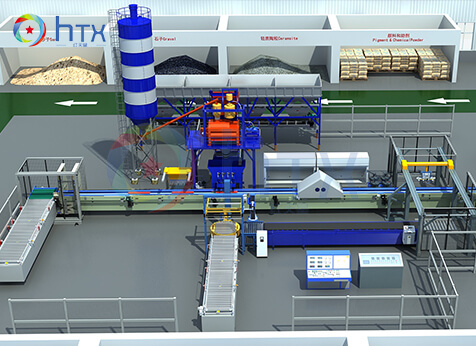Intelligent automatic wood chip cement board  casting system